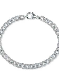 Bratara cuban din aur alb cu diamante de 1.5ct