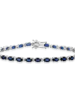 Bratara din aur alb de 14K cu safire de 8.17ct si diamante de 0.26ct
