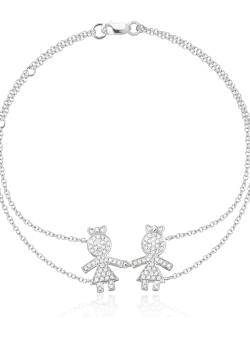 Bratara din aur alb de 18K cu diamante de 0.34ct