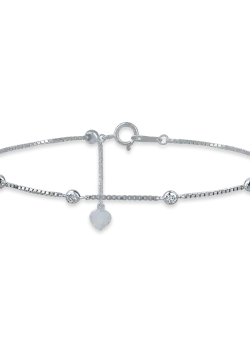 Bratara minimalista din aur alb cu diamante de 0.17ct