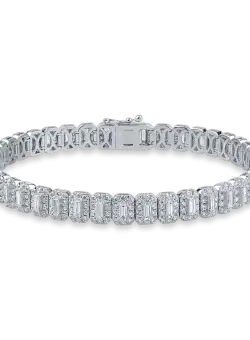 Bratara tennis din aur alb cu diamante de 1.48ct