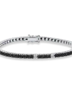 Bratara tennis din aur alb cu diamante de 2.9ct