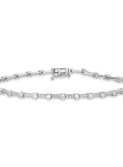 Bratara tennis din aur alb de 18K cu diamante de 1.48ct