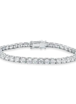 Bratara tennis din aur alb de 18K cu diamante de 7.37ct