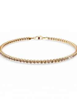 Bratara tennis din aur galben cu zirconia maro