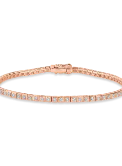 Bratara tennis din aur roz cu diamante de 0.9ct