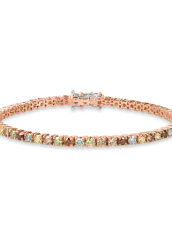Bratara tennis din aur roz cu diamante de 3.8ct