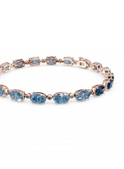 Bratara tennis din aur roz cu topaze de 19.03ct si diamante de 0.4ct
