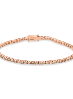 Bratara tennis din aur roz de 18K cu diamante maro de 1.6ct