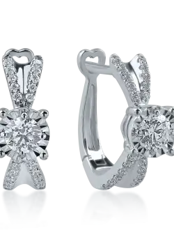 Cercei din aur alb cu diamante de 0.34ct