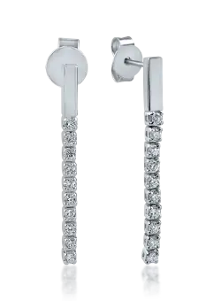 Cercei din aur alb cu diamante de 0.44ct