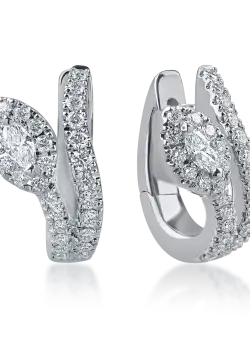 Cercei din aur alb cu diamante de 0.63ct