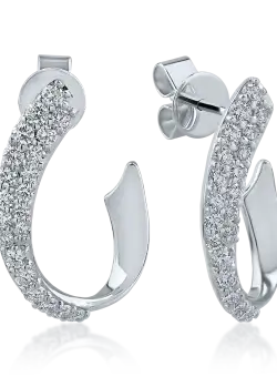 Cercei din aur alb cu diamante de 0.71ct
