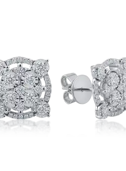 Cercei din aur alb cu diamante de 0.7ct