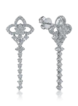 Cercei din aur alb cu diamante de 1.242ct