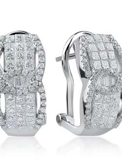 Cercei din aur alb cu diamante de 1.41ct