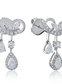 Cercei din aur alb cu diamante de 1.68ct
