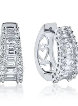 Cercei din aur alb cu diamante microsetting de 1.7ct