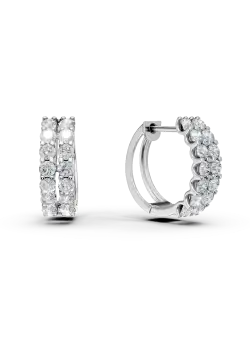 Cercei din aur alb de 14K cu diamante de 0.777ct
