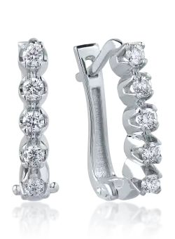 Cercei din aur alb de 18K cu diamante de 0.26ct