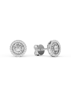 Cercei din aur alb de 18K cu diamante de 0.37ct
