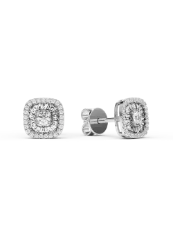 Cercei din aur alb de 18K cu diamante de 0.46ct
