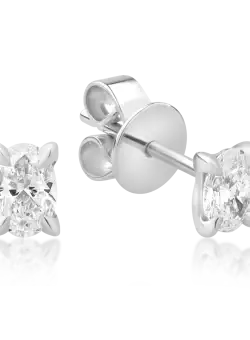 Cercei din aur alb de 18K cu diamante de 0.6ct