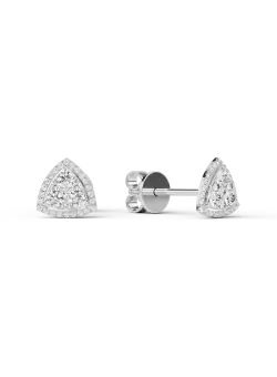 Cercei din aur alb de 18K cu diamante de 0.72ct