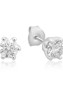 Cercei din aur alb de 18K cu diamante de 0.8ct