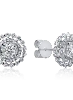 Cercei din aur alb de 18K cu diamante de 1.05ct