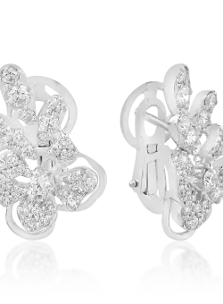 Cercei din aur alb de 18K cu diamante de 1.18ct