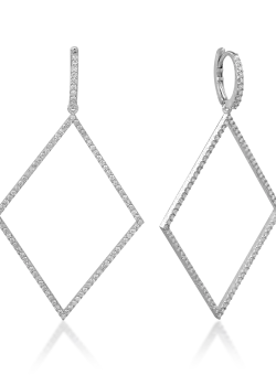 Cercei din aur alb de 18K cu diamante de 1.48ct