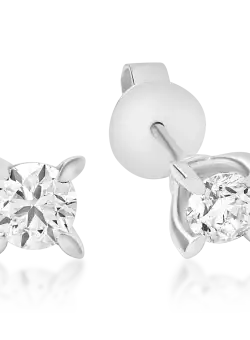 Cercei din aur alb de 18K cu diamante de 1ct