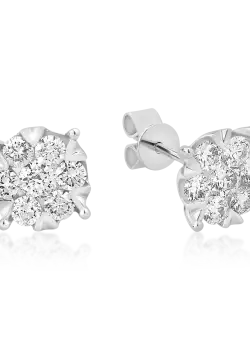 Cercei din aur alb de 18K cu diamante de 1ct