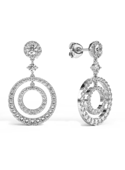 Cercei din aur alb de 18K cu diamante de 2.035ct