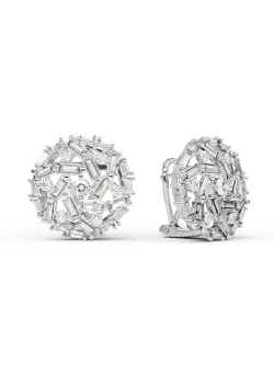 Cercei din aur alb de 18K cu diamante de 2.19ct