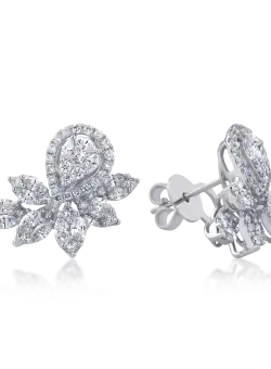 Cercei din aur alb de 18K cu diamante de 2.93ct