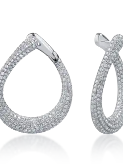 Cercei din aur alb de 18K cu diamante de 3.58ct