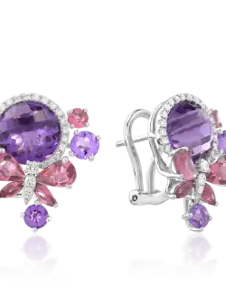 Cercei din aur alb de 18K cu pietre semipretioase de 9.4ct