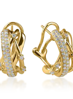 Cercei din aur galben cu diamante de 0.6ct