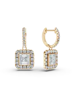 Cercei din aur galben de 18K cu diamante de 1.36ct