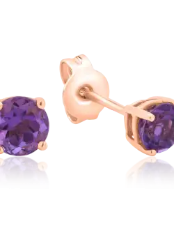 Cercei din aur roz cu ametiste de 0.8ct