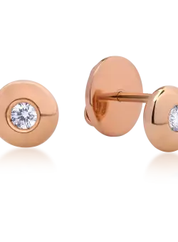 Cercei din aur roz cu diamante de 0.12ct