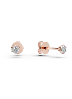 Cercei din aur roz cu diamante de 0.2ct