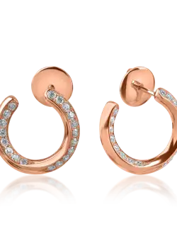 Cercei din aur roz cu diamante de 0.64ct