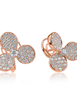 Cercei din aur roz cu diamante de 1.76ct