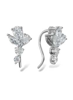 Cercei Fancy din aur alb cu diamante de 1.03ct create in laborator