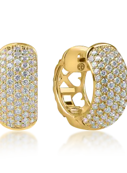 Cercei hoop din aur galben cu diamante de 1.2ct