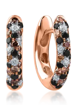 Cercei hoop din aur roz cu diamante de 0.6ct