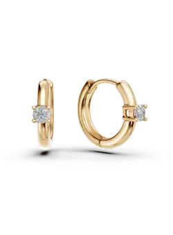Cercei pentru copii din aur galben de 14K cu diamante de 0.09ct